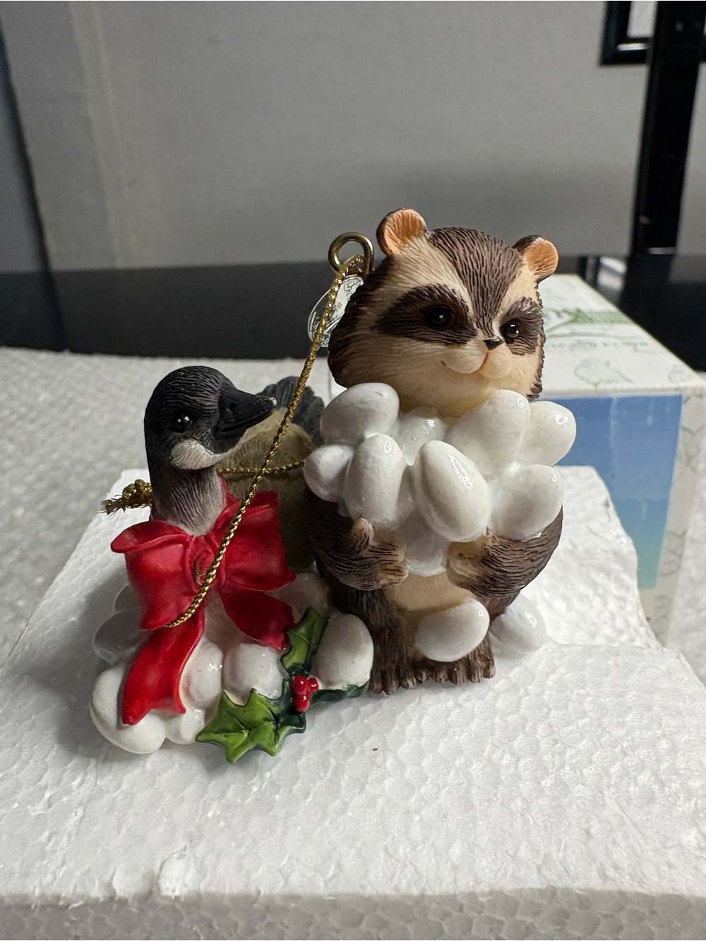 Fitz and Floyd Charming Tails ornament titled "Six Geese-A-Laying"